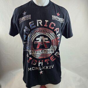 American Fighter T Shirt Mens Large Black Graphic Tee MMA UFC Style Patriotic